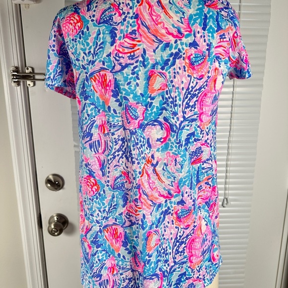 Lilly Pulitzer Women's Top in Blue and Pink (XS) - Picture 2 of 9